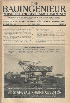 Der Bauingenieur : Zeitschrift für das gesamte Bauwesen, Jg. 25, Heft 1