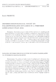 Dendrochronogical study on palaeowoodland dynamics in a Western Lituanian peat-bog
