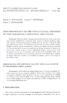 Geochronology of the nival-glacial deposits of the Ukrainian Carpathian mountains
