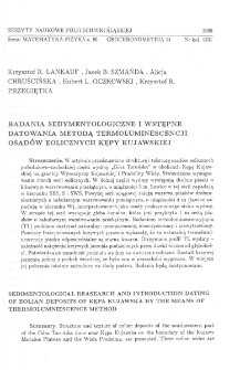 Badania sedymentologiczne i wstępne datowania metodą termoluminescencji osadów eolicznych Kępy Kujawskiej