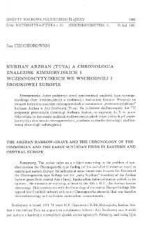 Kurhan Arzhan (Tuva) a chronologia znalezisk kimmeryjskich i wczesnoscytyjskich we wschodniej i środkowej Europie