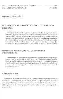 Elliptic polarization of acoustic waves in crystals