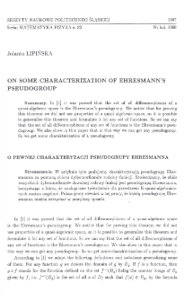 On some characterization of Ehresmann's pseudogroup