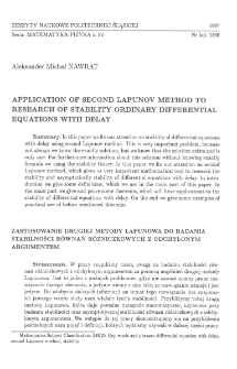 Application of second Lapunov methods to research of stability ordinary differential equations with delay