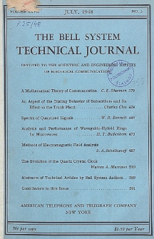 The Bell System Technical Journal : devoted to the Scientific and Engineering aspects of Electrical Communication, Vol. 27, No. 3