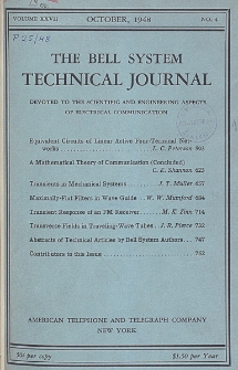 The Bell System Technical Journal : devoted to the Scientific and Engineering aspects of Electrical Communication, Vol. 27, No. 4