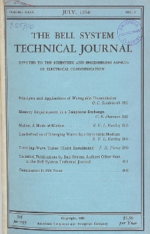 The Bell System Technical Journal : devoted to the Scientific and Engineering aspects of Electrical Communication, Vol. 29, No 3