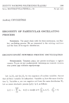 Ergodity of particular oscillating process