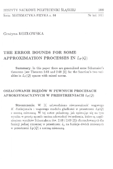 The error bounds for some approximation processes in Lp(Q)
