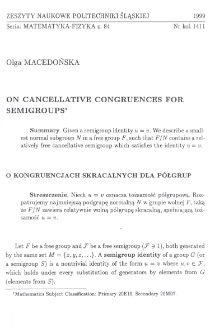 On cancellative congruences for semigroups