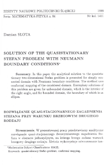Solution of the quasistationary Stefan problem with Neumann boundary conditions