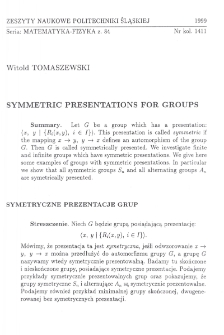Symmetric presentations for groups