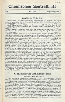 Chemisches Zentralblatt : vollständiges Repertorium für alle Zweige der reinen und angewandten Chemie, Jg. 119, Erg.-Bd. 4, Nr. 15/16