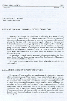 Ethical issues in information technology