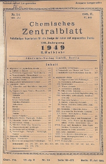 Chemisches Zentralblatt : vollständiges Repertorium für alle Zweige der reinen und angewandten Chemie, Jg. 120, Hlb. 2, Nr 3/4