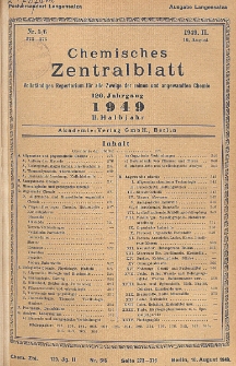 Chemisches Zentralblatt : vollständiges Repertorium für alle Zweige der reinen und angewandten Chemie, Jg. 120, Hlb. 2, Nr 5/6