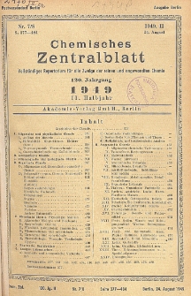 Chemisches Zentralblatt : vollständiges Repertorium für alle Zweige der reinen und angewandten Chemie, Jg. 120, Hlb. 2, Nr 7/8