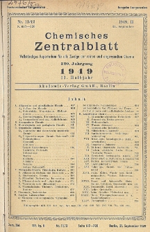 Chemisches Zentralblatt : vollständiges Repertorium für alle Zweige der reinen und angewandten Chemie, Jg. 120, Hlb. 2, Nr 11/12