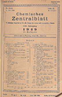 Chemisches Zentralblatt : vollständiges Repertorium für alle Zweige der reinen und angewandten Chemie, Jg. 120, Hlb. 2, Nr 21/22