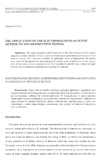 The application of the electromagneto-acoustic method to non-destructive testing