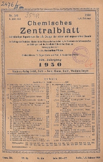 Chemisches Zentralblatt : vollständiges Repertorium für alle Zweige der reinen und angewandten Chemie, Jg. 121, Hlb. 1, Nr 5/6