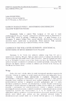 Kadm w osadach Wisły - monitoring geochemiczny osadów wodnych Polski