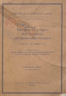 Internationaler Kongress über Kernphysik und Quantenelektrodynamik in Basel, vom 5. bis 9. September 1949