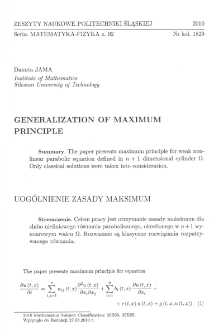 Generalization of maximum principle