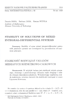 Stability of solutions of mixed integral-differential systems