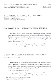 On some real and complex limits