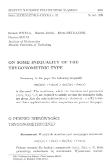 On some inequality of the trygonometric type