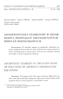Asymptotyczna stabilność w sensie Kozina rozwiązań abstrakcyjnych równań różniczkowych