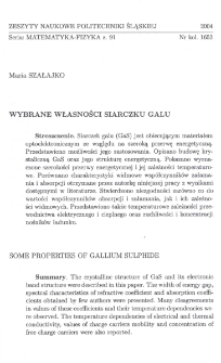 Wybrane własności siarczku galu