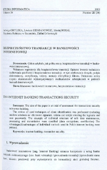 Bezpieczeństwo transakcji w bankowości internetowej
