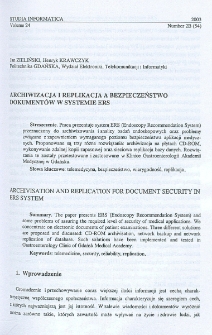 Archiwizacja i replikacja a bezpieczeństwo dokumentów w systemie ERS