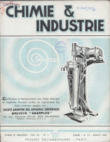 Chimie et Industrie. Vol. 62, Nr 1