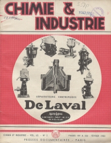 Chimie et Industrie. Vol. 63. Nr 2