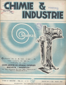 Chimie et Industrie. Vol. 63. Nr 3