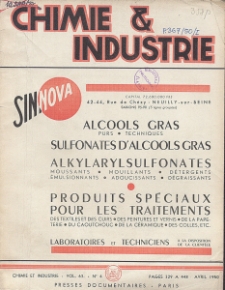 Chimie et Industrie. Vol. 63. Nr 4
