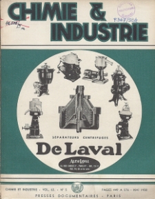 Chimie et Industrie. Vol. 63. Nr 5