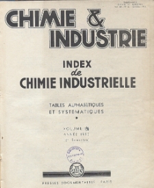 Chimie et Industrie. Vol. 64. Index de Chimie Industrielle