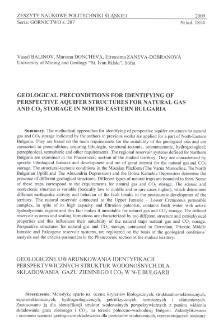 Geological preconditions for identifying of perspective aquifer structures for natural gas and CO2 storage in north-eastern Bulgaria