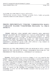 Proces implementace výzkumu v horninovém masivu v lokalitĕ malého výzkumného polygonu na VŠB-TU Ostrava