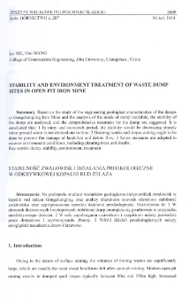 Stability and environment of waste dump sites in open iron mine