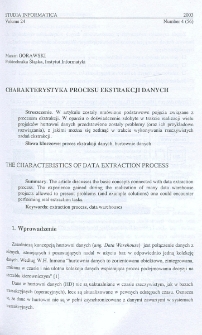Charakterystyka procesu ekstrakcji danych