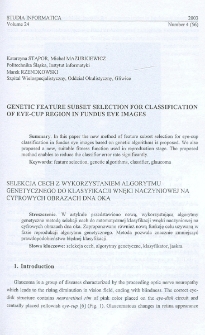 Genetic feature subset selection for classification of eye-cup region in fundus eye images