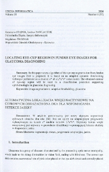 Locating eye-cup region in fundus eye images for glaucoma diagnosing