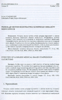 Przegląd metod bezstratnej kompresji obrazów medycznych