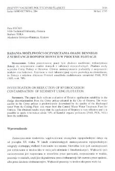 Badania możliwości oczyszczania osadu dennego z substancji ropopochodnych w procesie flotacji