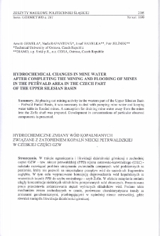 Hydrochemical changes in mine water after completing the mining and flooding of mines in the Petřvald area in the Czech part of the Upper Silesian Basin